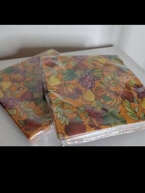 New Sealed Vintage American Greetings Fall Napkins Thanksgiving Party Nostalgia